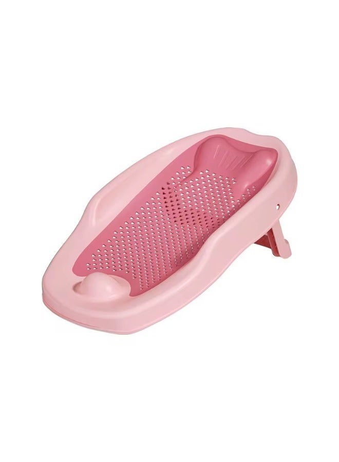 Baby Foldable Bath Tub Seat, Baby Bath Support, Newborn Bathtub Chair for 0-12 Months, Foldable Infant Bathtub Shower Seat with Drain Holes (PINK) - Image 4